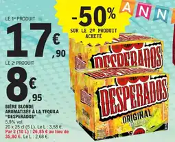 E.Leclerc Bière blonde aromatisée à la tequila desperados offre