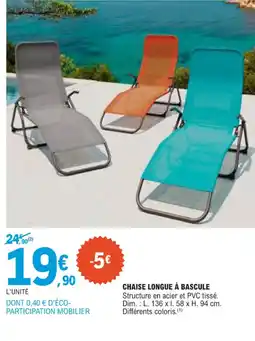 E.Leclerc Chaise longue à bascule offre