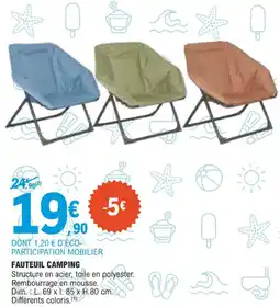 E.Leclerc Fauteuil camping offre