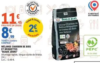E.Leclerc Mélange charbon de bois et briquettes beaux jours offre