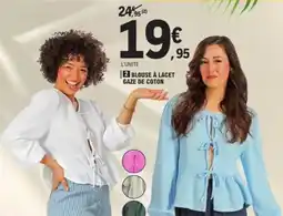 E.Leclerc Blouse à lacet gaze de coton offre
