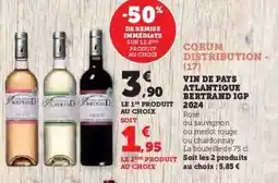 Hyper U VIN DE PAYS ATLANTIQUE BERTRAND IGP 2024 offre