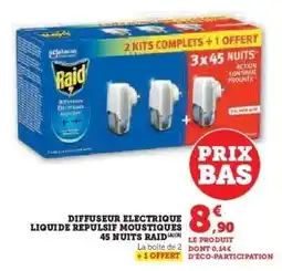 Super U Diffuseur Electrique Liquide Repulsif Moustiques 45 Nuits Raid offre