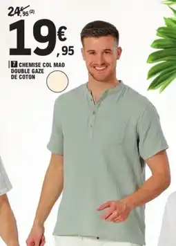 E.Leclerc Chemise col mao double gaze de coton offre