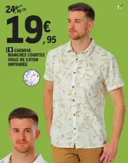 E.Leclerc Chemise manches courtes voile de coton imprimée offre