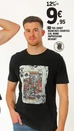 E.Leclerc Tee shirt manches courtes col rond impression devant offre
