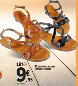 E.Leclerc Sandales plates lanière croisée offre