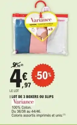 E.Leclerc Lot de 3 boxers ou slips offre