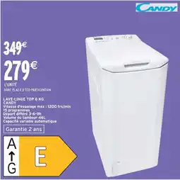 Intermarché Lave linge top candy offre