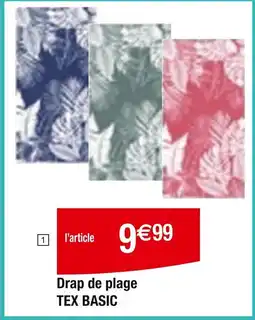 Carrefour Drap de plage tex basic offre