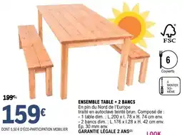 E.Leclerc Brico Ensemble table 2 bancs offre