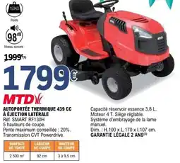 E.Leclerc Brico Autoportée thermique 439 cc à éjection latérale offre
