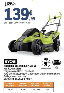E.Leclerc Brico Tondeuse électrique 1500 w offre
