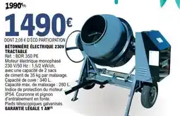 E.Leclerc Brico Bétonnière électrique 230v tractable offre