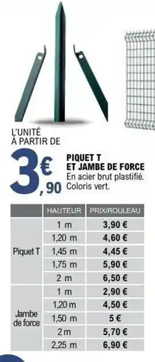 E.Leclerc Brico Piquet t et jambe de force offre
