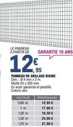 E.Leclerc Brico Panneau de grillage rigide offre