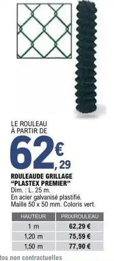 E.Leclerc Brico Rouleaude grillage plastex premier offre