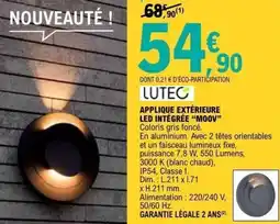 E.Leclerc Brico Applique extérieure led intégrée moov offre