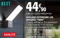 E.Leclerc Brico Applique extérieure led intégrée pano offre