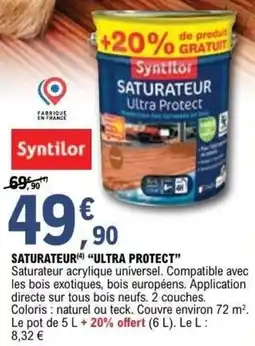 E.Leclerc Brico Saturateur ultra protect offre
