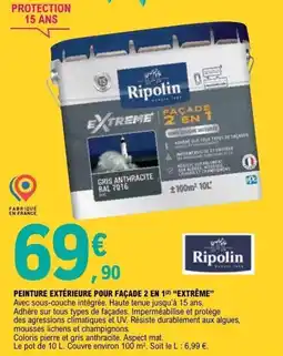 E.Leclerc Brico Peinture extérieure pour façade 2 en 1 extrême offre