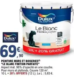 E.Leclerc Brico Peinture murs et boiseries le blanc finition parfaite offre
