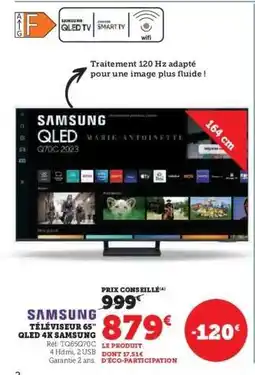 Hyper U SAMSUNG TÉLÉVISEUR 65 QLED 4K SAMSUNG offre