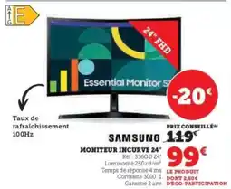 Hyper U Samsung Moniteur Incurvé 24 offre