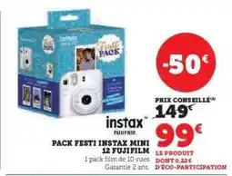 Hyper U PACK FESTI INSTAX MINI 12 FUJIFILM offre