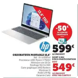 Hyper U Ordinateur portable - 15.6'' offre