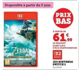 Hyper U JEU NINTENDO SWITCH 2 offre