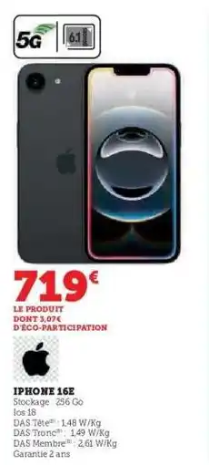 Hyper U IPHONE 16E offre