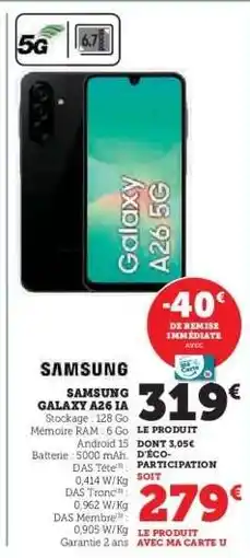 Hyper U Samsung Galaxy A26 5G offre