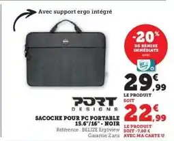 Super U SACOCHE POUR PC PORTABLE 15.6/16 - NOIR offre