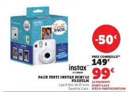 Super U PACK FESTI INSTAX MINI 12 FUJIFILM offre