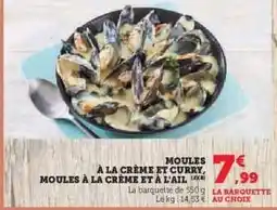 Hyper U Moules à la crème et curry, Moules à la crème et à l'ail offre