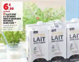 Hyper U LAIT UHT 1/2 ÉCRÉMÉ ISSU D'ANIMAUX NOURRIS SANS OGM offre