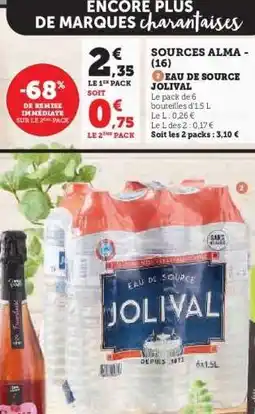 Hyper U EAU DE SOURCE JOLIVAL offre