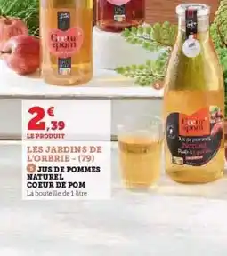 Hyper U JUS DE POMMES NATUREL CŒUR DE POM offre