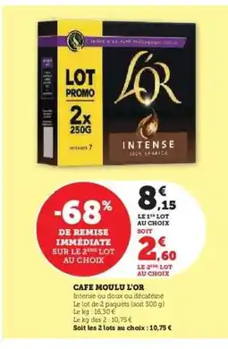 Super U Café Moulu L'or offre