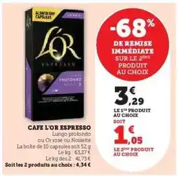Super U CAFE L'OR ESPRESSO offre