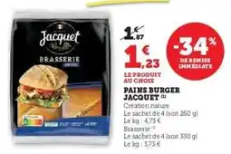 Super U PAINS BURGER JACQUET offre