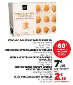 Super U Mini Burgers Poulet Oignon ou Italien Surgelés offre
