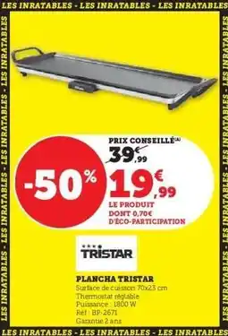 Super U Plancha Tristar offre
