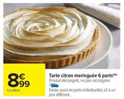 Carrefour Tarte citron meringuée 6 parts offre