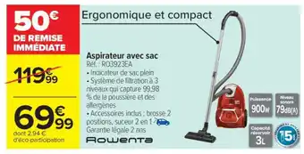 Carrefour ASPIRATEUR AVEC SAC offre