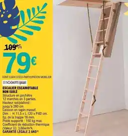 E.Leclerc Brico Escalier escamotable non isolé offre