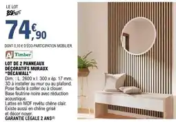 E.Leclerc Brico Lot de 2 panneaux décoratifs muraux décawall offre