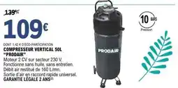 E.Leclerc Brico Compresseur vertical 50l prodair offre