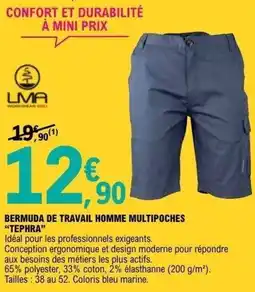 E.Leclerc Brico Bermuda de travail homme multipoches tephra offre